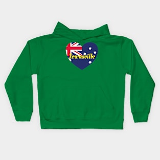 Townsville QLD Australia Australian Flag Heart Kids Hoodie